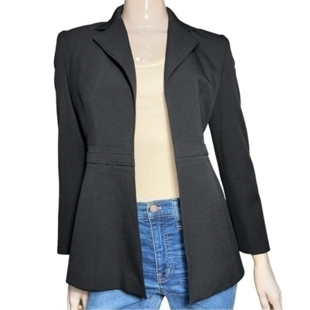 Vertigo Paris Vintage Women’s Size S Black Fitted Open Front Suit Jacket Blazer